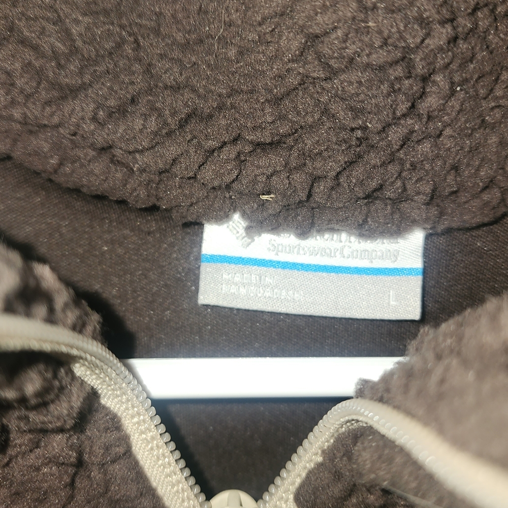 Columbia Sherpa Fleece Jacket Mens Large Colorblock Full Zip Cozy - Picture 2 of 4